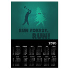 Календарь A2 2026, черный Run forest run! New Year