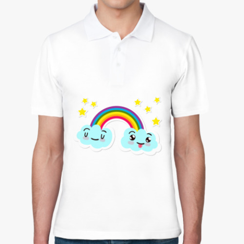 Рубашка поло с принтом Улыбка радуги