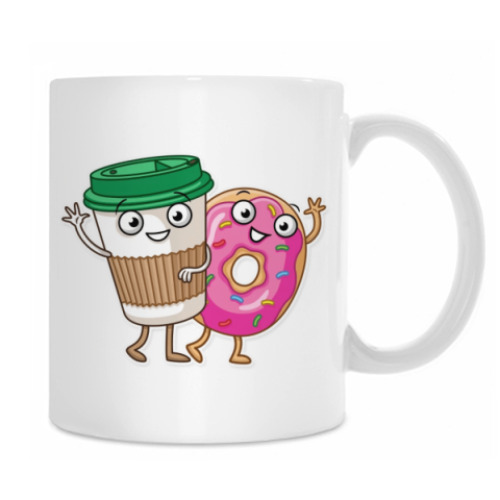 Кружка с принтом Coffee & Donut