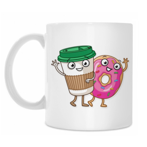 Кружка с принтом Coffee & Donut