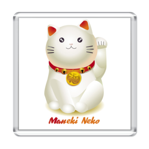 Магнит с принтом Манеки Нэко