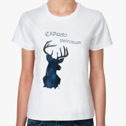 Классическая футболка с принтом Expecto Patronum- deer