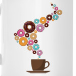 Кофе с пончиками