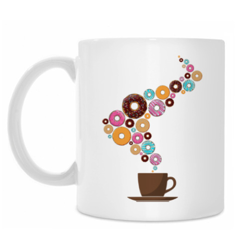 Кружка с принтом Кофе с пончиками