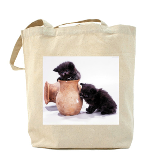 Сумка шоппер с принтом Котята