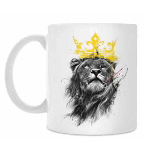 Кружка с принтом Лев в короне