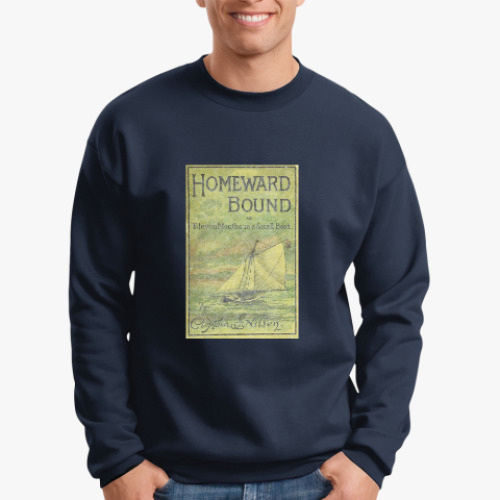 Свитшот с принтом Белый парусник (винтаж)