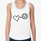 Женская майка Love equals football