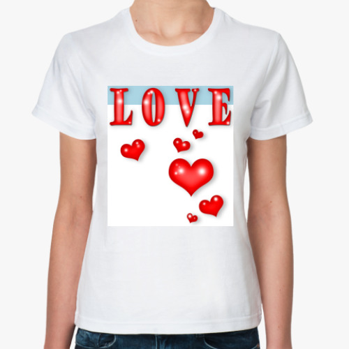 Классическая футболка с принтом LOVE