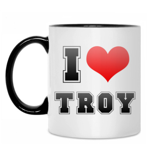 Кружка с принтом I love Troy