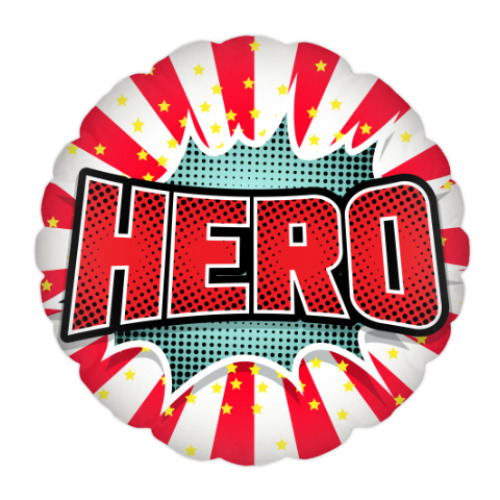 Подушка с принтом HERO