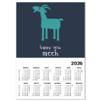 Календарь A3 2026, белый Синяя Коза