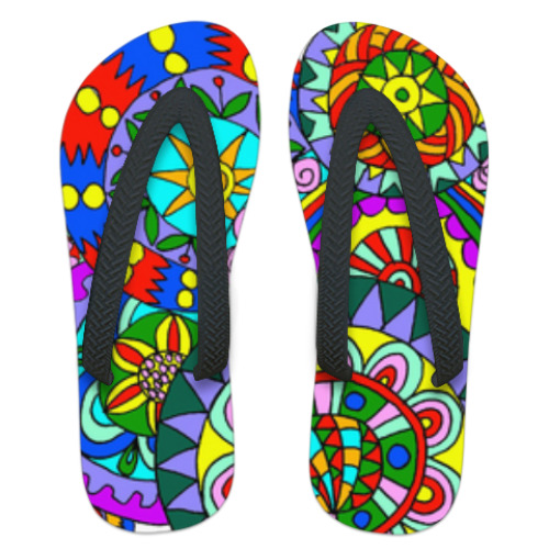 Шлепанцы (сланцы) с принтом Mandala