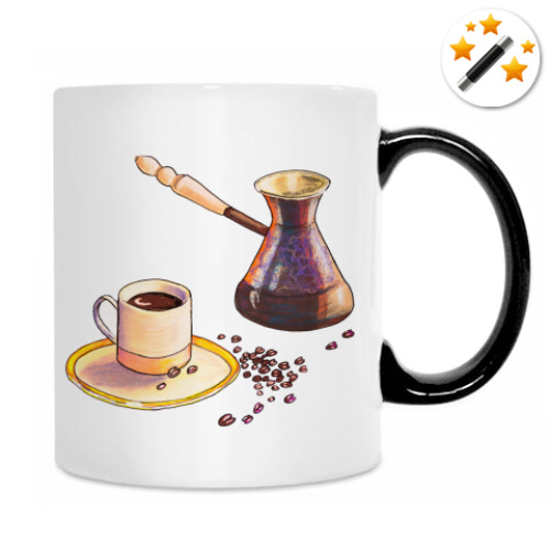 Кружка-хамелеон с принтом Кофе
