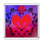 Магнит 6.5 x 6.5 см  Бабочка в виде сердца