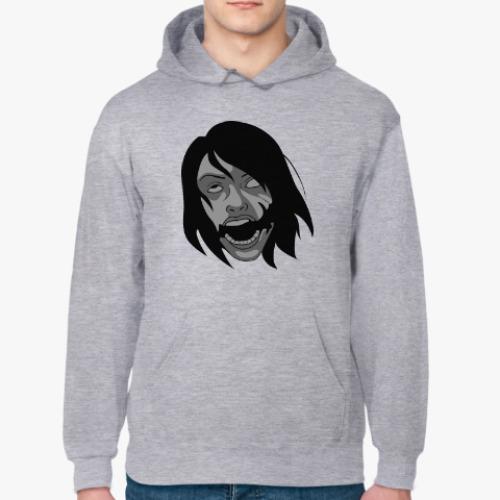 Толстовка худи с принтом Девушка с улыбкой Джокера