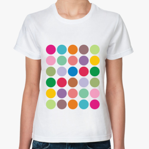 Классическая футболка с принтом Цветной горох