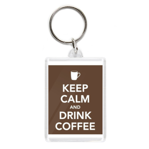 Брелок с принтом 'Calm&drink coffee'