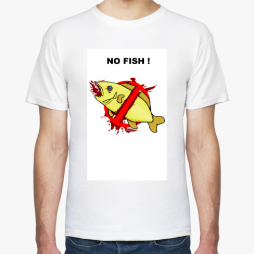 Футболка с принтом  NO FISH!