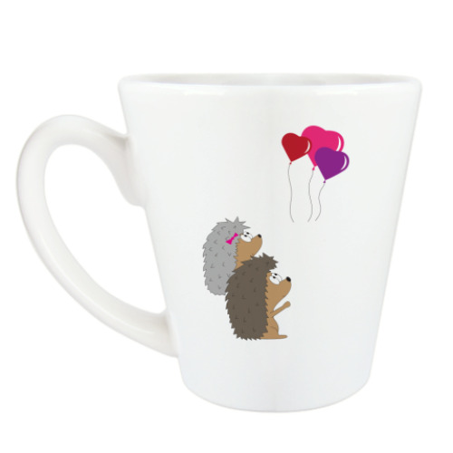 Чашка Латте с принтом Ёжики