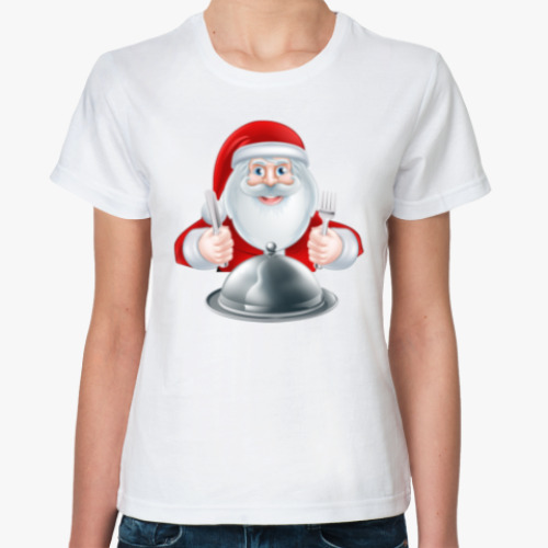 Классическая футболка с принтом Food Santa