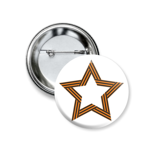 Значок 37мм с принтом Георгиевская лента, 9 мая