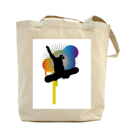 Сумка шоппер с принтом сноуборд