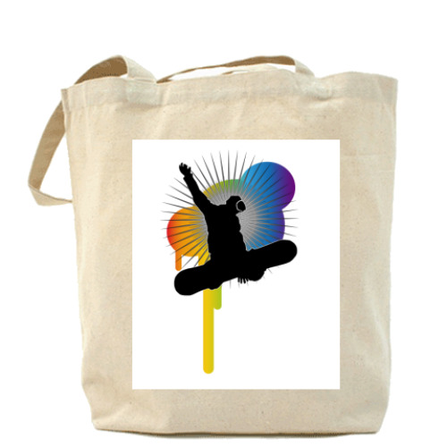 Сумка шоппер с принтом сноуборд