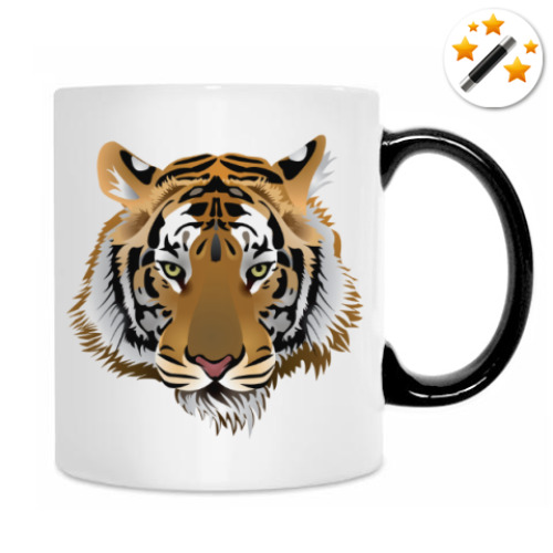 Кружка-хамелеон с принтом Тигр