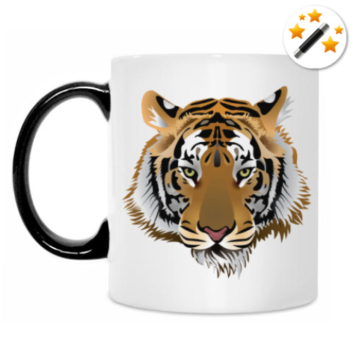 Кружка-хамелеон с принтом Тигр