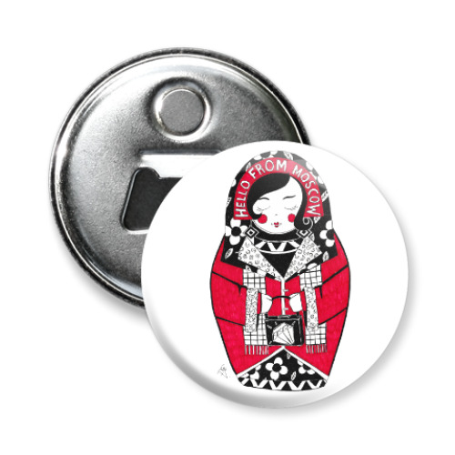 Магнит-открывашка с принтом Matrioshka