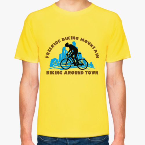 Футболка с принтом biking around town