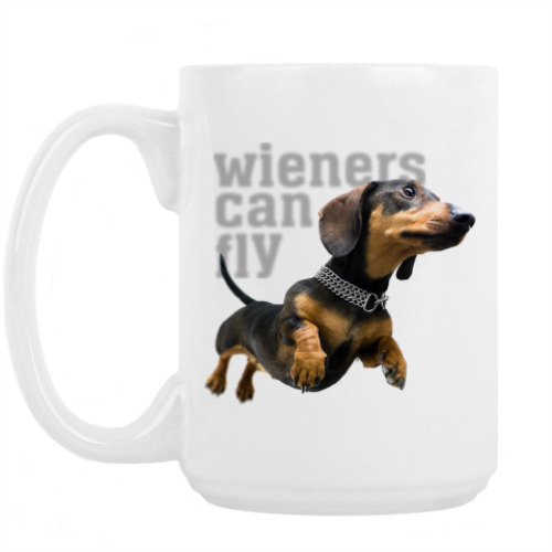 Кружка с принтом Wiener Can Fly