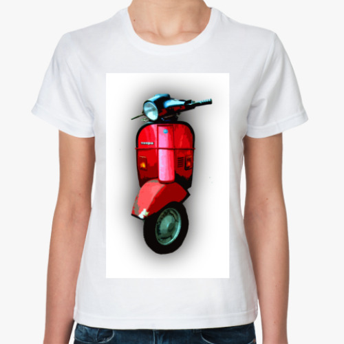 Классическая футболка с принтом vespa 9