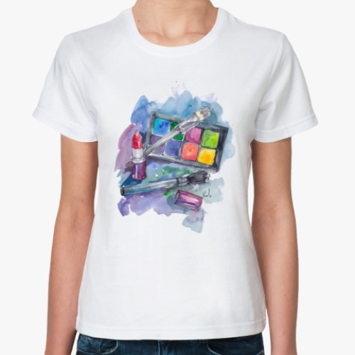 Классическая футболка с принтом Кисти-помады