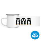 Кружка металлическая белая (круговая запечатка)