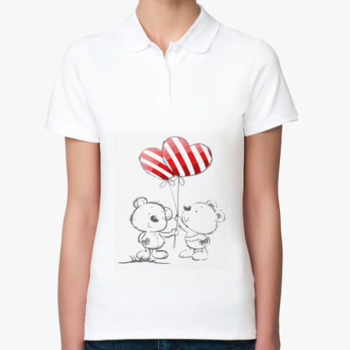 Женская рубашка поло (печать) с принтом Любовь