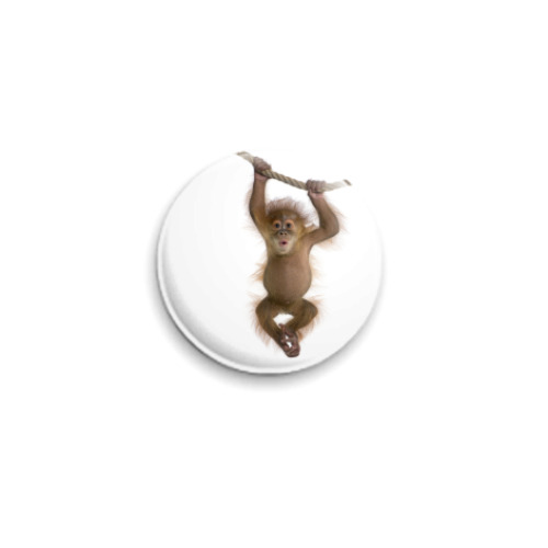 Значок 25мм с принтом  'Обезьяна'