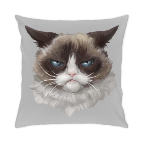 Подушка с принтом Grumpy Cat / Сердитый Кот