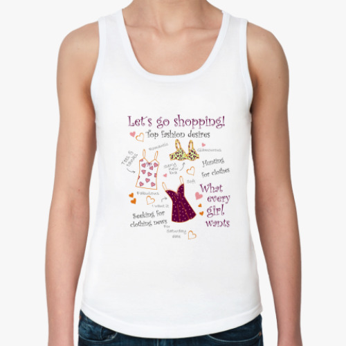 Женская майка с принтом За покупками!