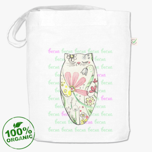 Сумка шоппер с принтом Весна