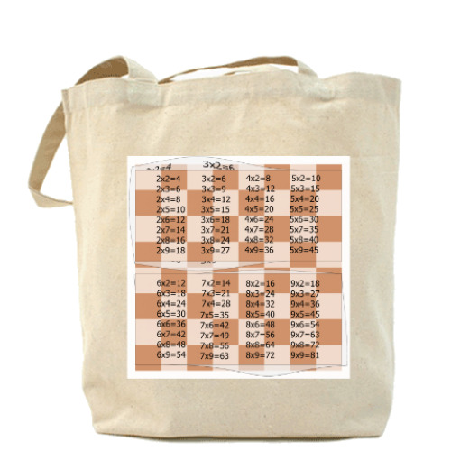 Сумка шоппер с принтом Таблица умножения