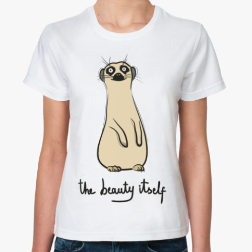 Классическая футболка с принтом  'Суриката'