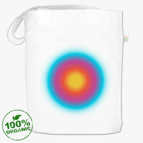 Сумка шоппер с принтом Круговой градиент  радуга