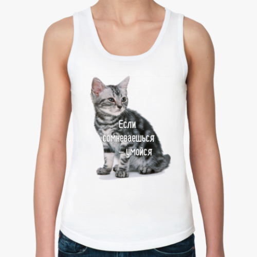 Женская майка с принтом  Правило кота