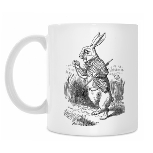 Кружка с принтом Белый кролик