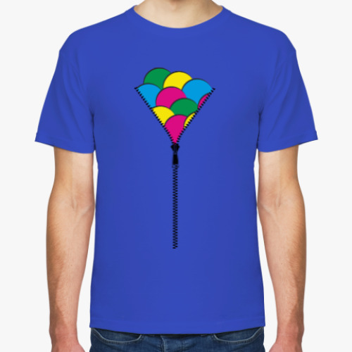 Футболка с принтом Молния и цветные круги