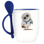 Совенок с чашечкой кофе