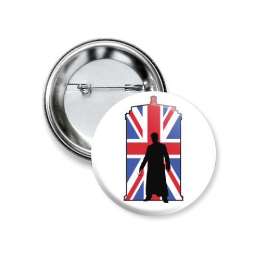 Значок 37мм с принтом Union Jack Doctor