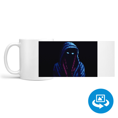 Кружка (круговая запечатка) с принтом Девушка в худи